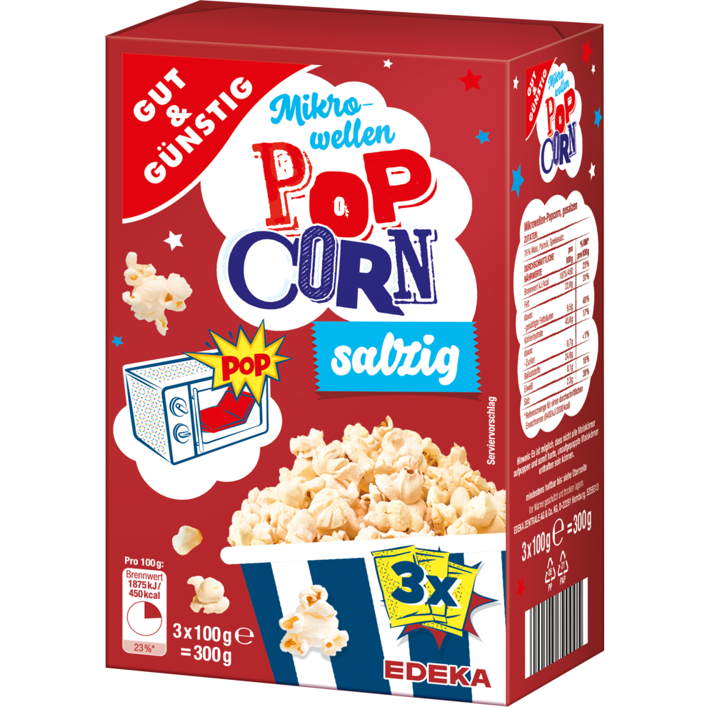 Mikrowellenpopcorn salzig