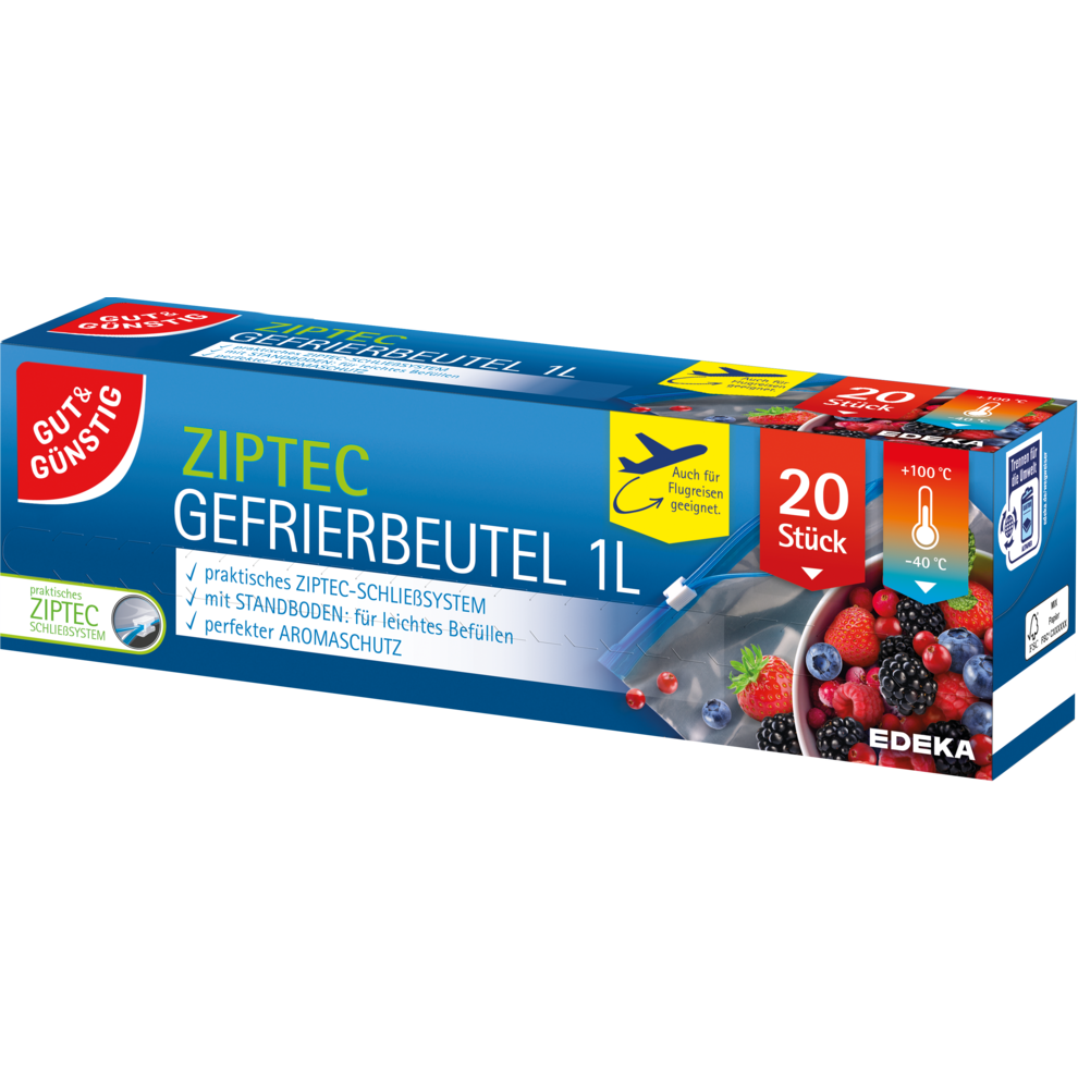 Ziptec Gefrierbeutel 1 Liter