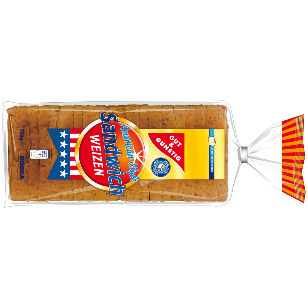 Sandwich-Toast Weizen 750 g | EDEKA