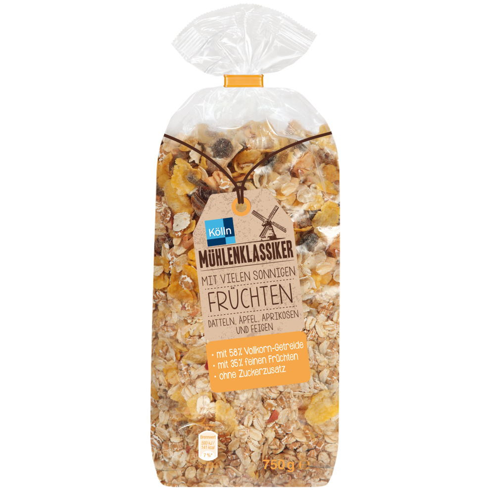 Mühlenklassiker Müsli mit vielen sonnigen Früchten