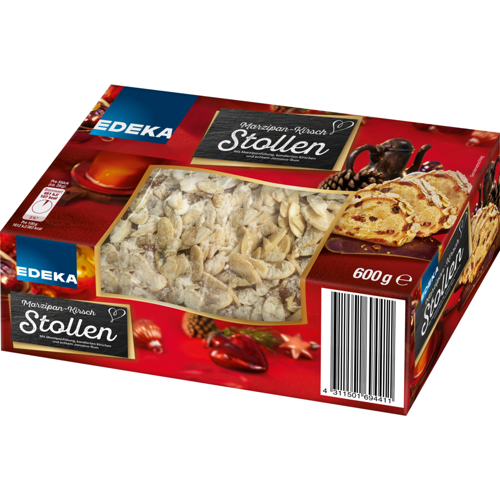 Marzipan Kirsch Stollen mit Mandeln und Jamaica Rum | EDEKA