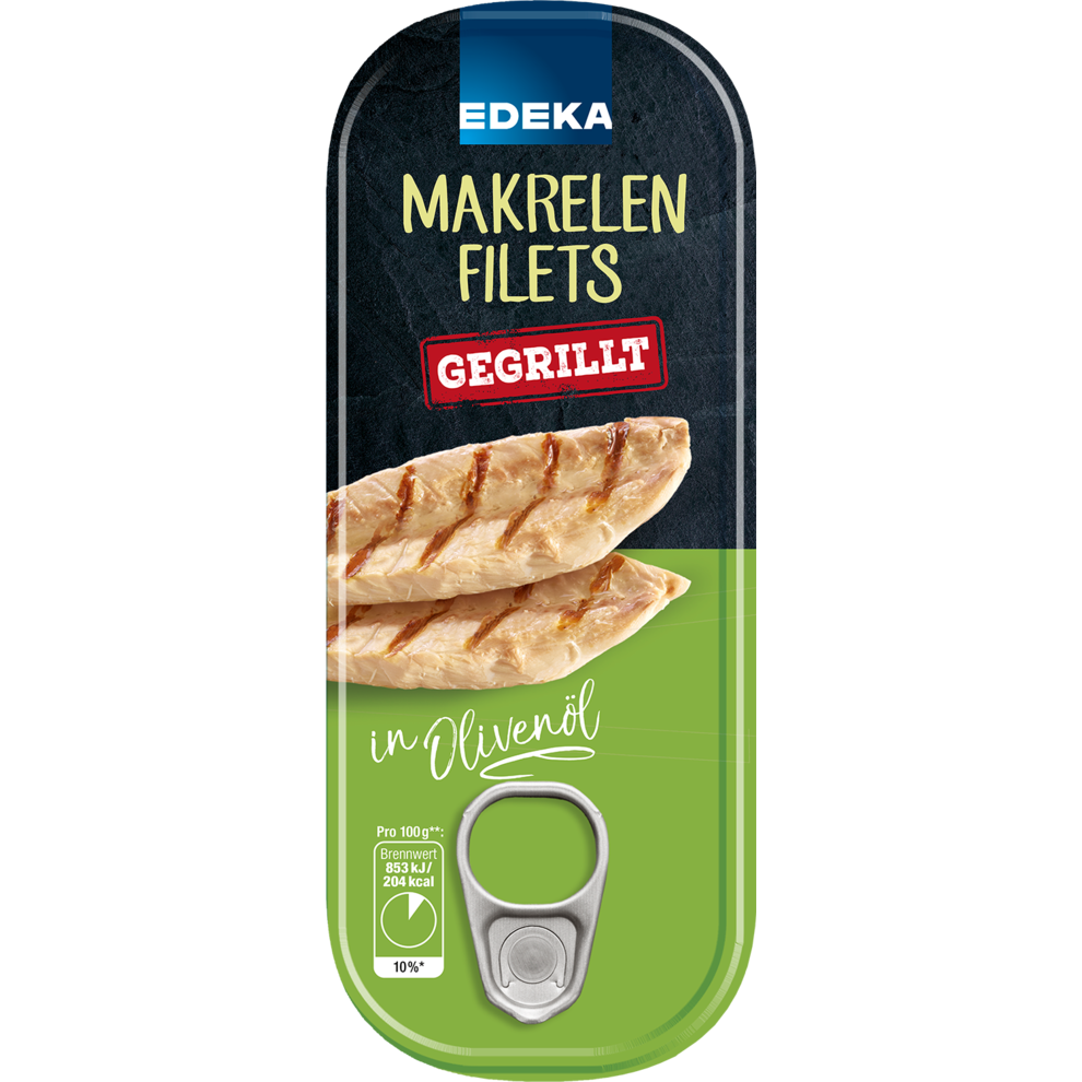 Gegrillte Makrelenfilets, in Olivenöl
