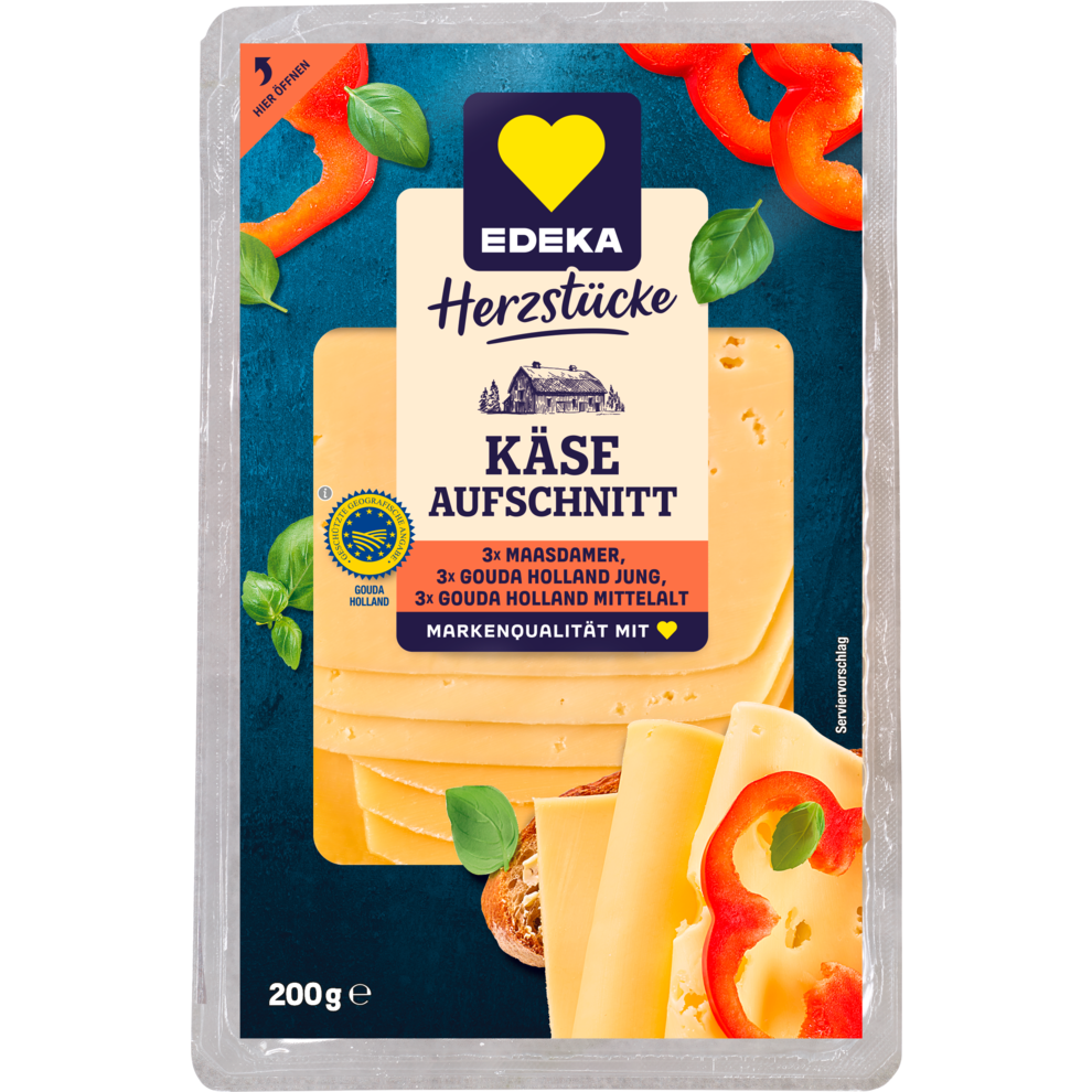 Käseaufschnitt in Scheiben