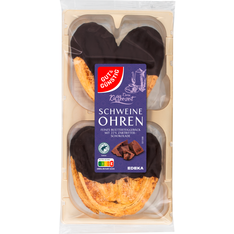 Schweineohren mit Zartbitterschokolade