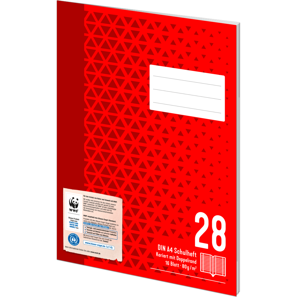 Heft A4, Lineatur 28