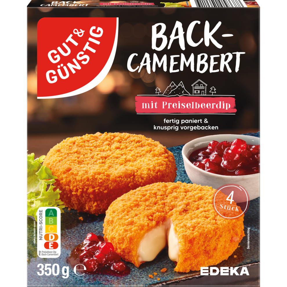 Back-Camembert mit Preiselbeer Dip