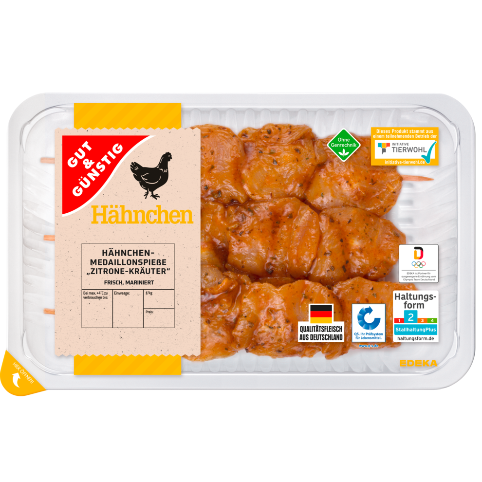 Hähnchenmedaillon-Spieße Zitrone-Kräuter