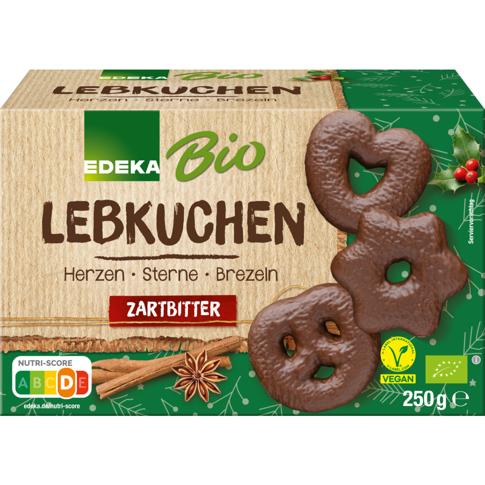 Schokoladen-Lebkuchen: Herzen, Sterne, Brezeln Zartbitter