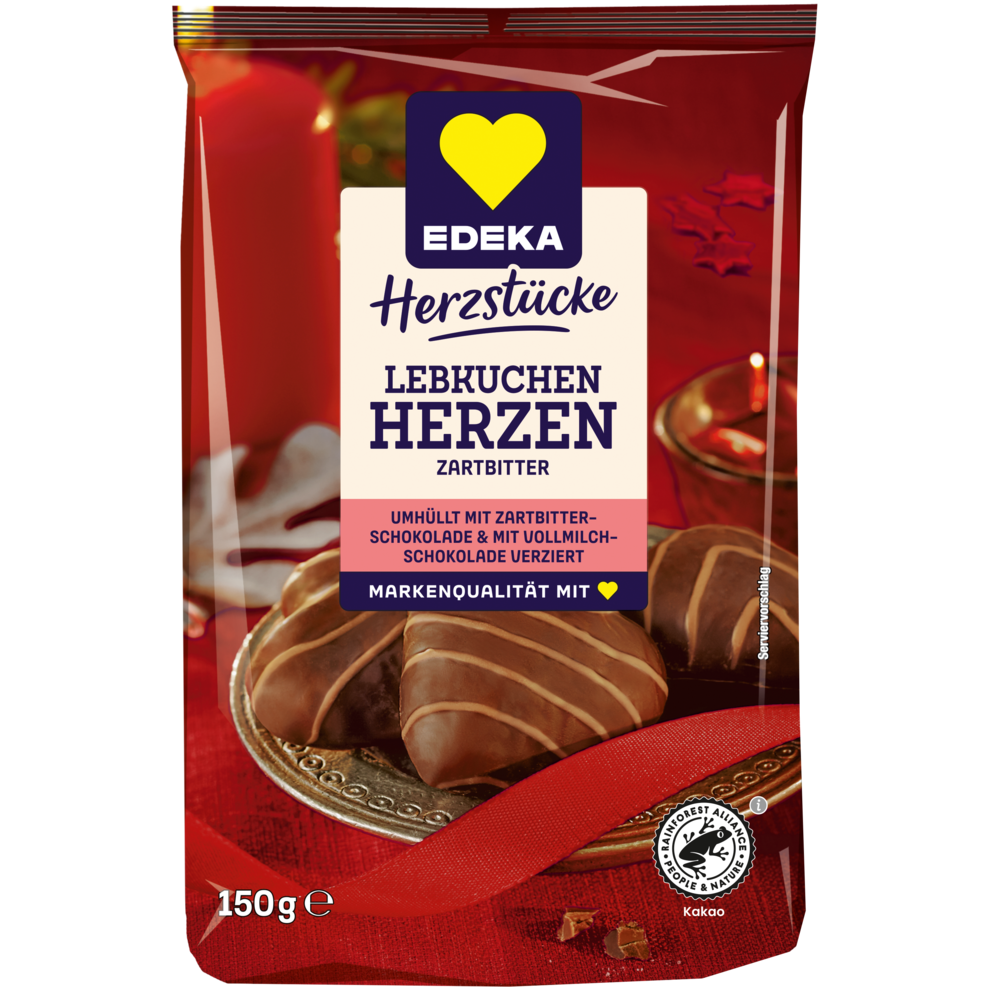 Lebkuchenherzen ungefüllt Zartbitter