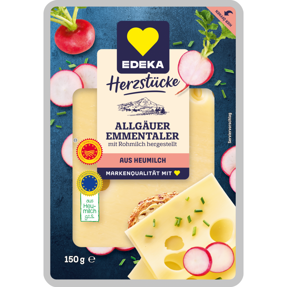 Allgäuer Emmentaler g.U. in Scheiben 45% Fett i. Tr.