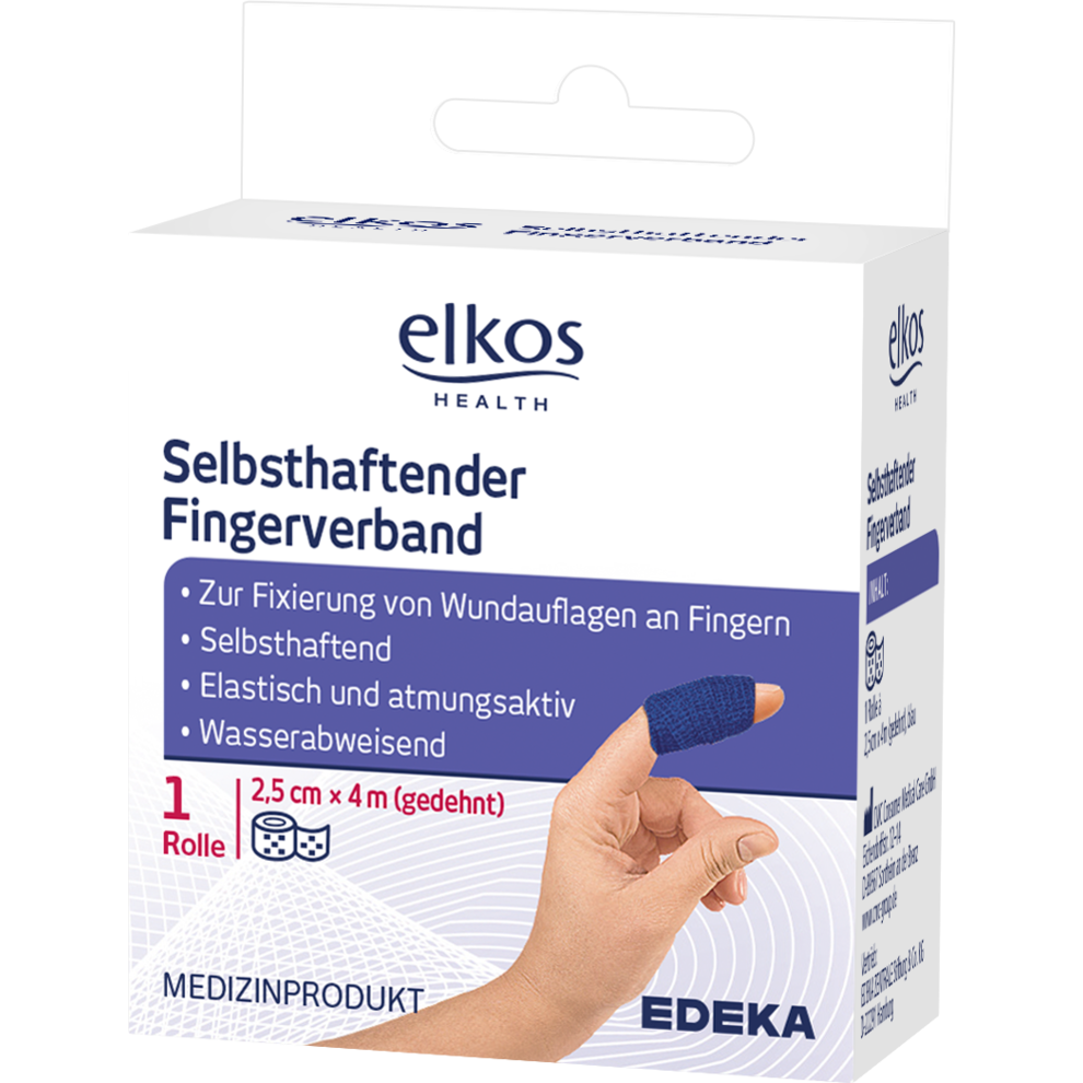 Selbsthaftender Fingerverband, blau