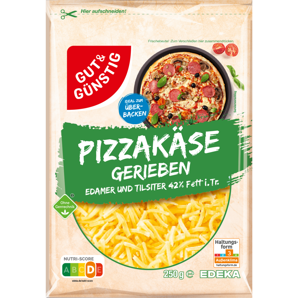 Pizzakäse gerieben 42% Fett i. Tr.