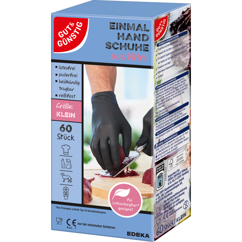 Einmalhandschuhe Nitril Schwarz Gr. S