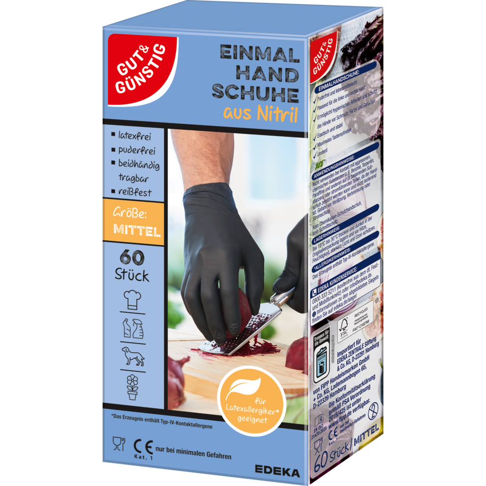 Einmalhandschuhe Nitril Schwarz Gr. M