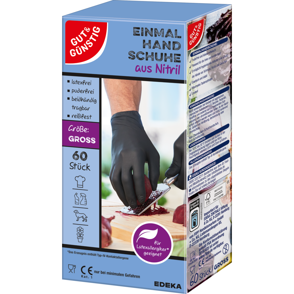 Einmalhandschuhe Nitril Schwarz Gr. L