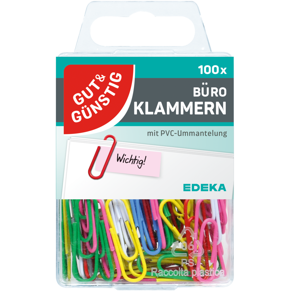 Büroklammern, bunt