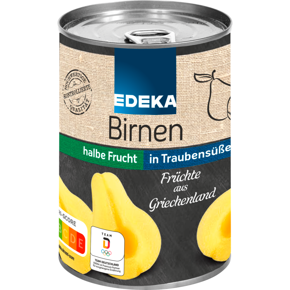 Birnen, halbe Frucht in Traubensüße