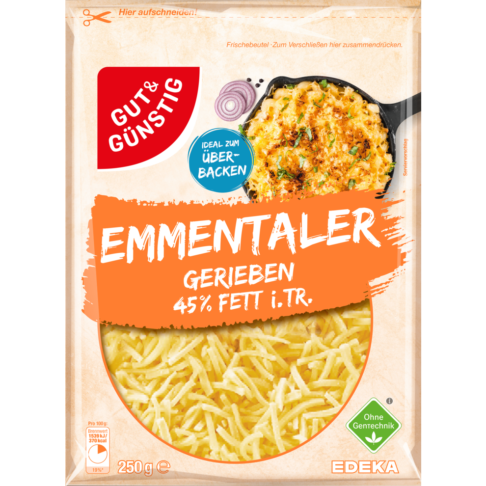 Emmentaler gerieben 45 % Fett.i.Tr.