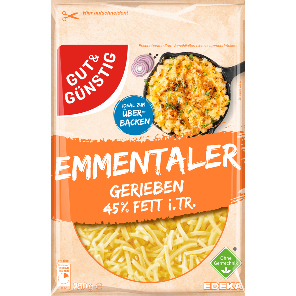 Emmentaler gerieben 45 % Fett.i.Tr.