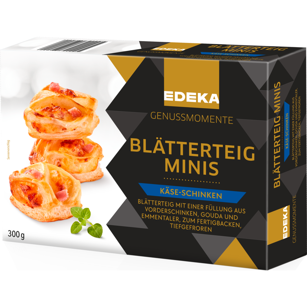 Blätterteig Minis Käse-Schinken