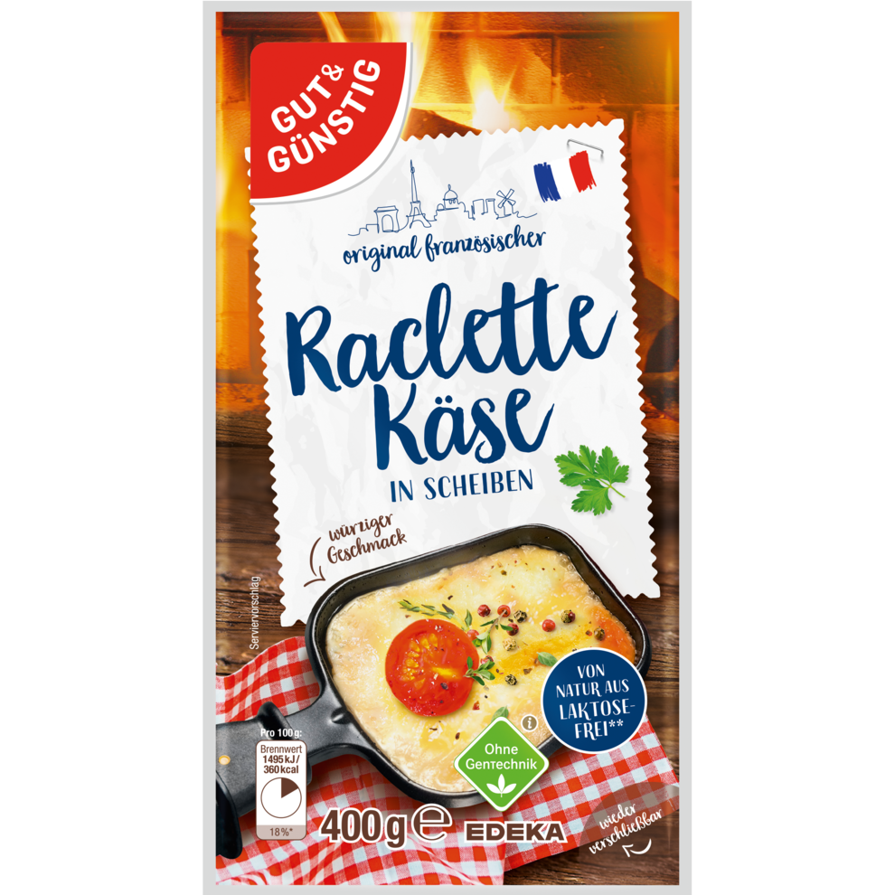 Raclette Käse in Scheiben