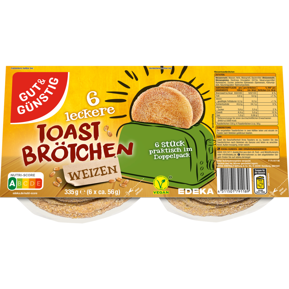 Weizen-Toastbrötchen