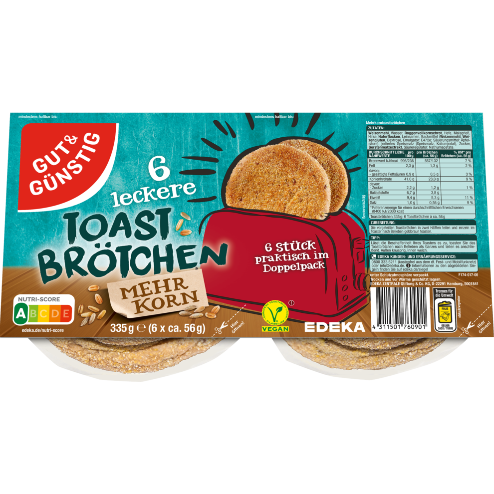 Mehrkorn -Toastbrötchen