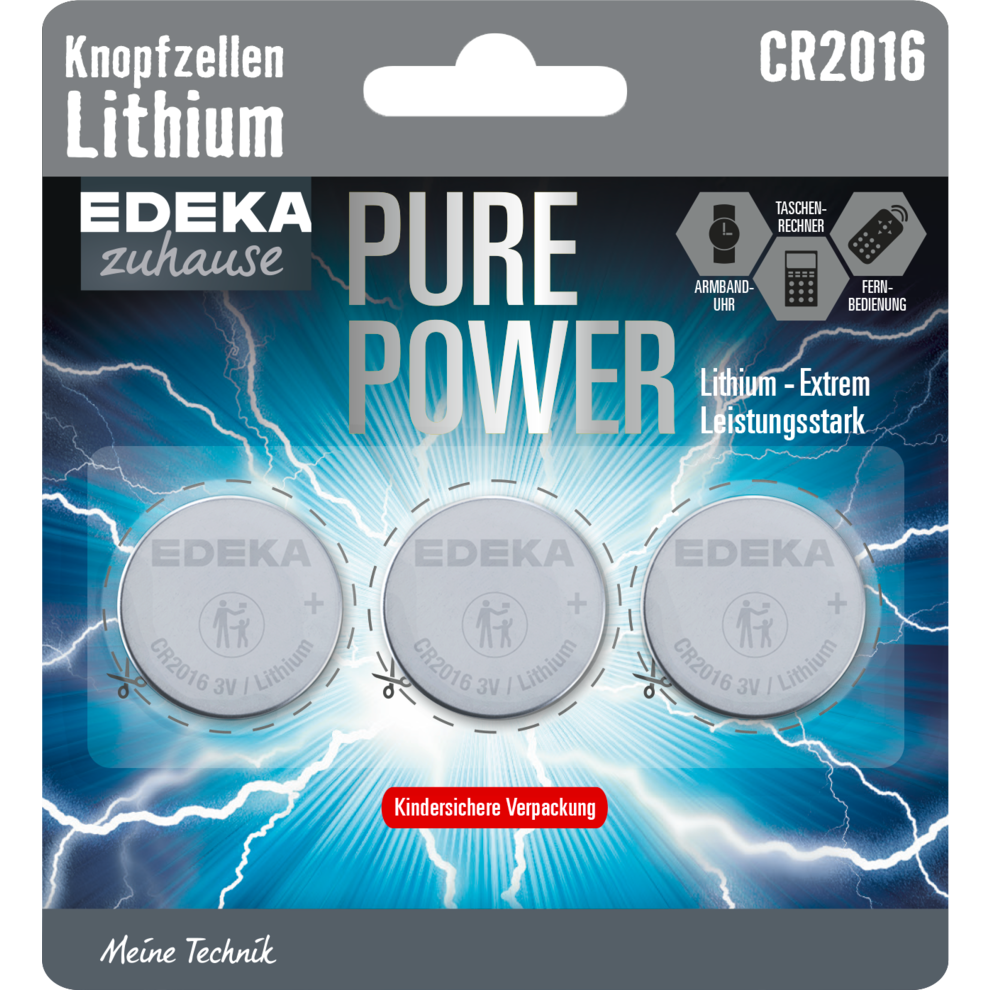 Lithium Knopf-zellen CR2016