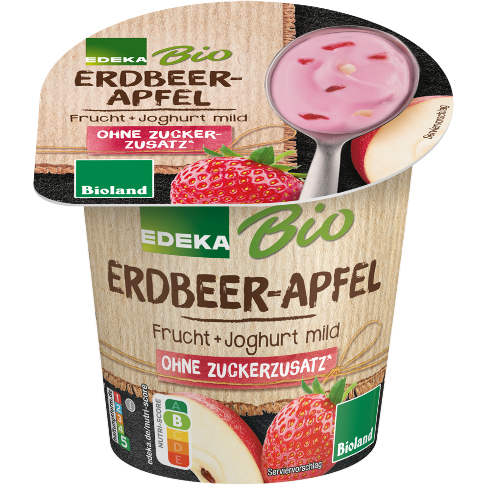 Fruchtjoghurt 3,8% Fett ohne Zuckerzusatz Erdbeer-Apfel