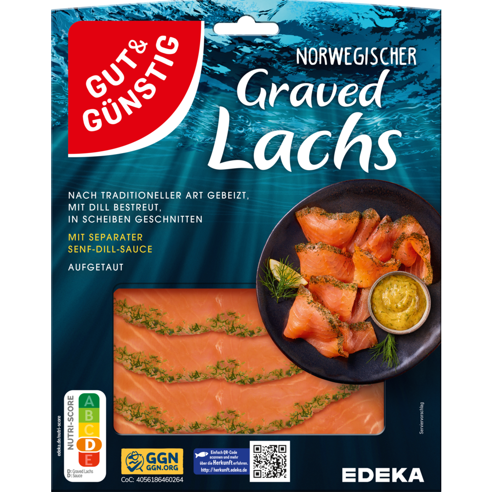Graved Lachs mit Senf-Dill-Sauce