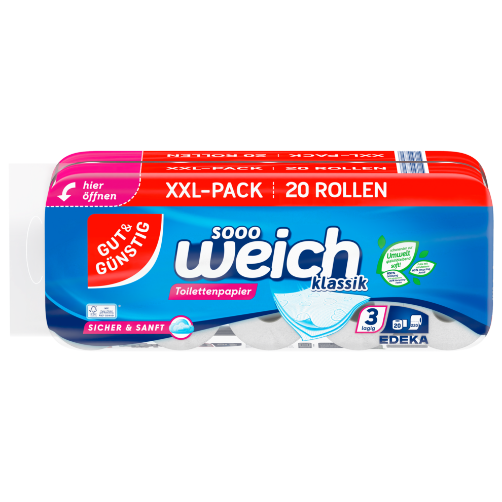 Toilettenpapier klassik XXL 3lg