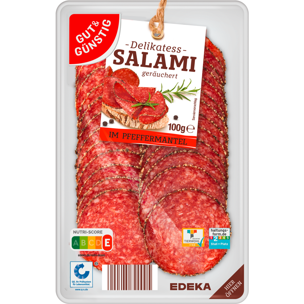 Salami im Pfeffermantel