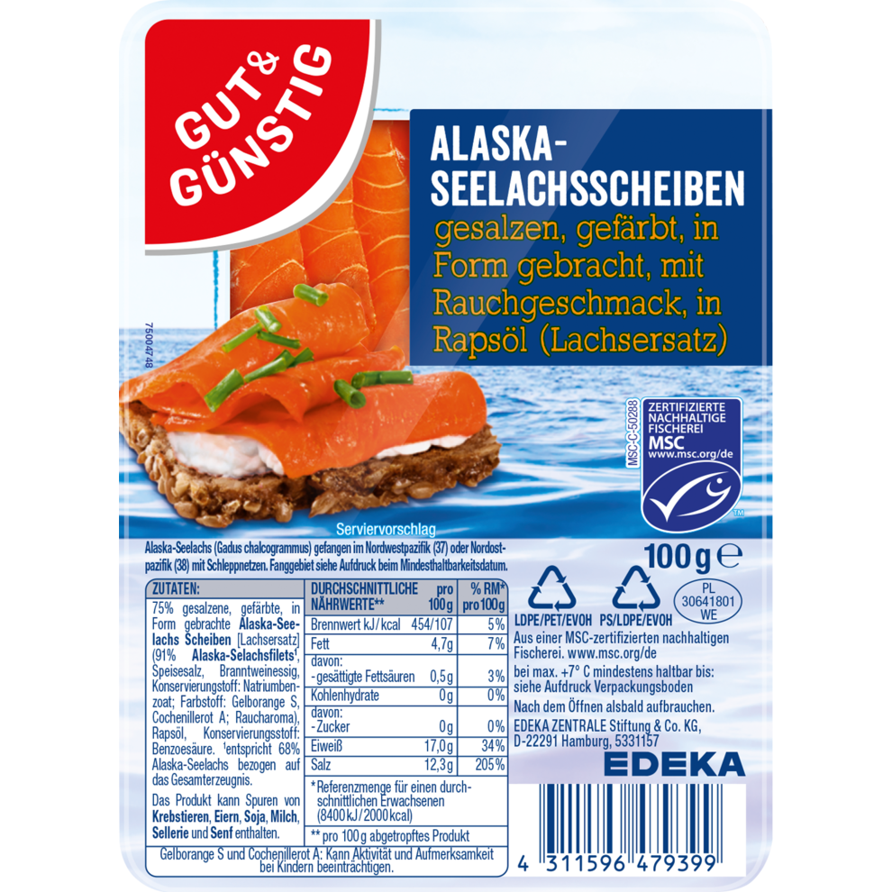 Alaska-Seelachs-Scheiben
