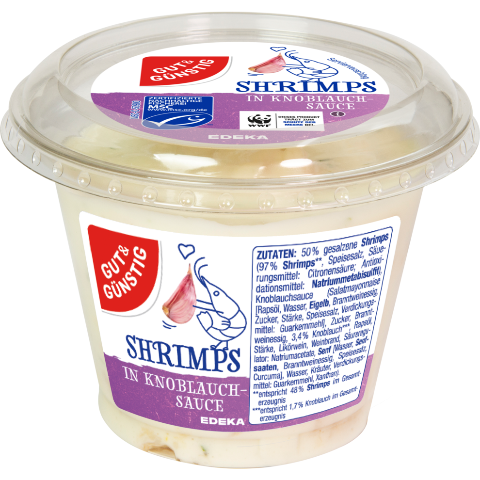 Shrimps in Knoblauchsauce