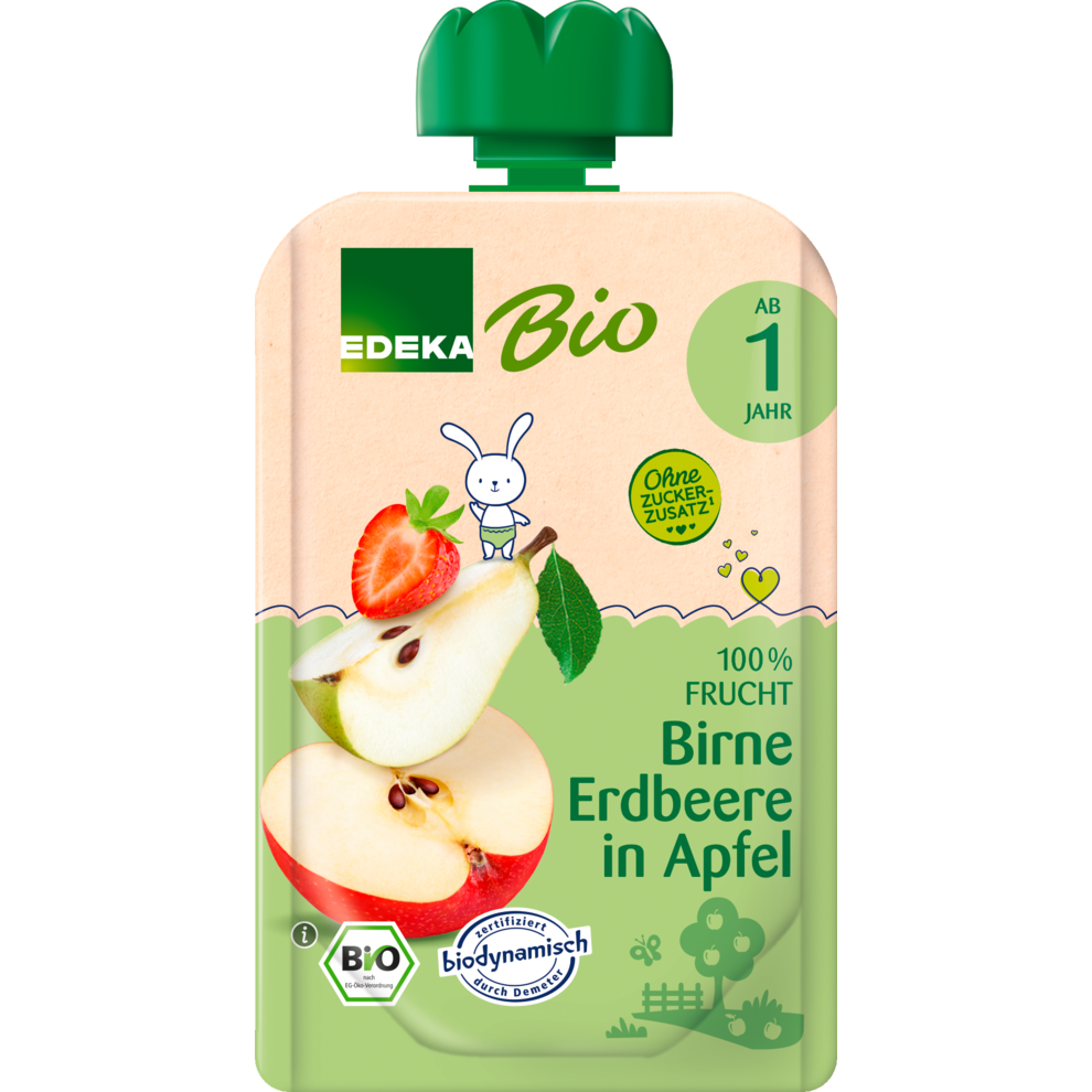Quetschi Birne Erdbeere in Apfel