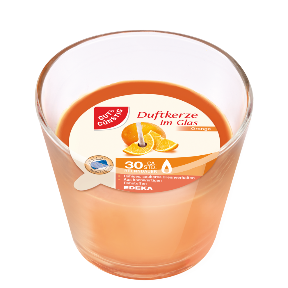 Duftkerze im Glas, Orange