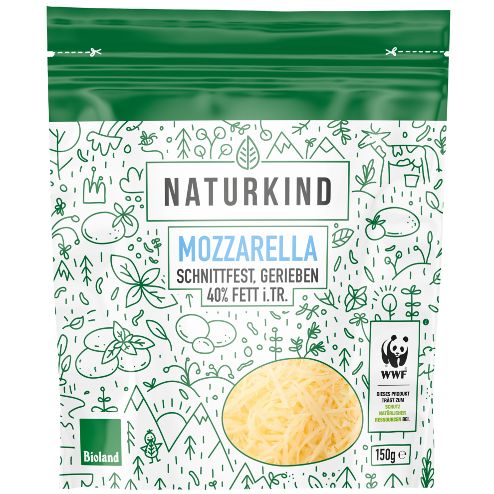Bio Reibekäse Mozzarella