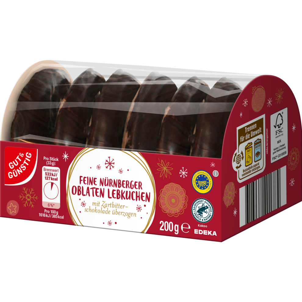 Oblatenlebkuchen Zartbitter