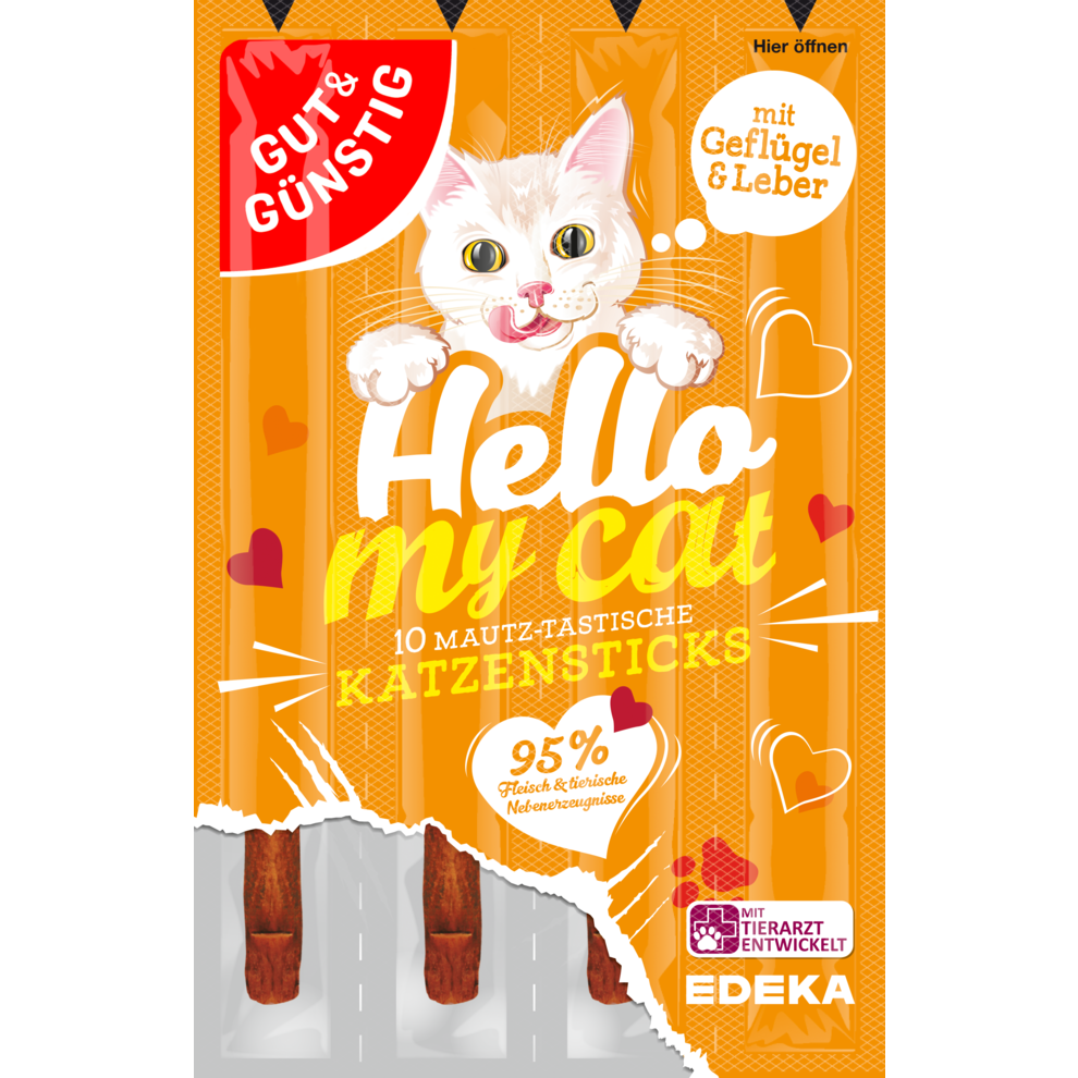 10 Katzensticks mit Geflügel & Leber