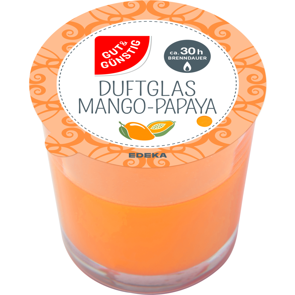 Duftkerze im Glas, Mango-Papaya