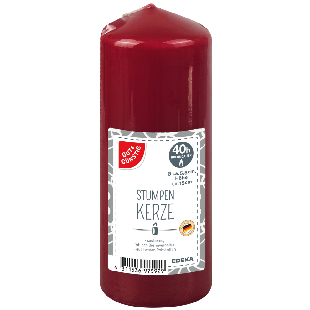 Stumpenkerze 150/60 mm, rot