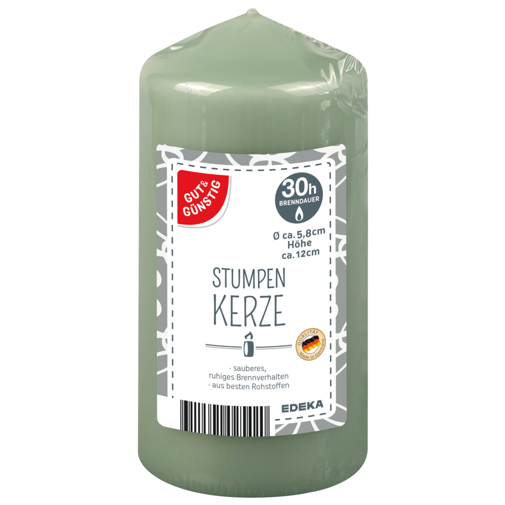 Stumpenkerze 120/60 mm, grün