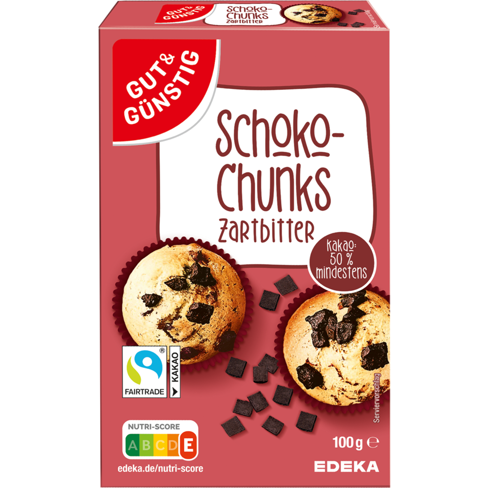 Faitrade Schoko-Chunks, Zartbitterschokolade