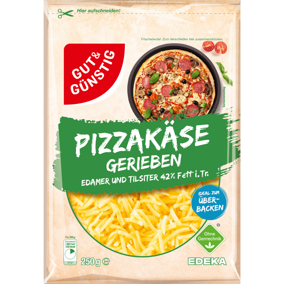 Pizzakäse gerieben 42% Fett i. Tr.