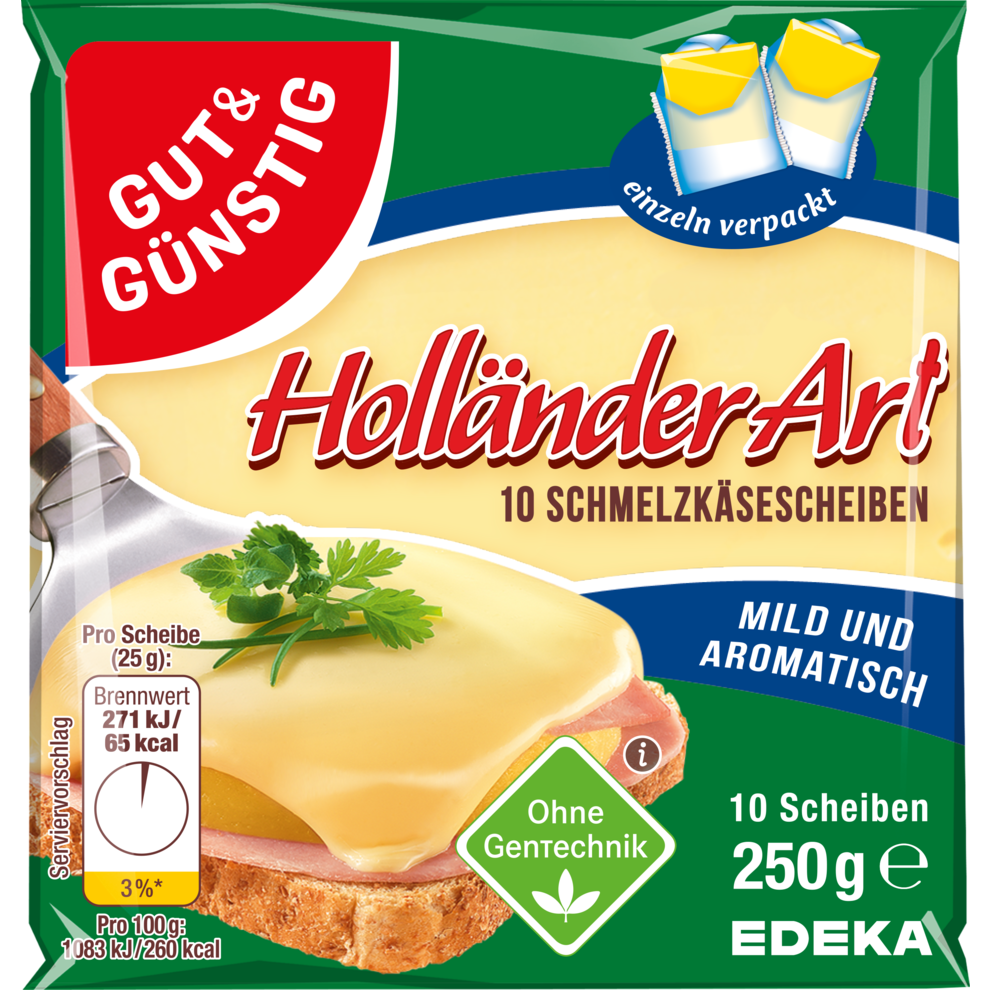 Schmelzkäsescheiben Holländer-Art 35% Fett i. Tr.