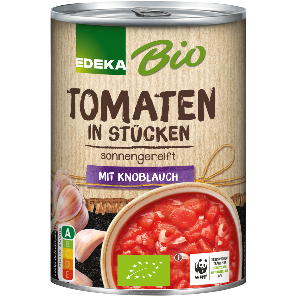 Tomaten in Stücken, mit Knoblauch