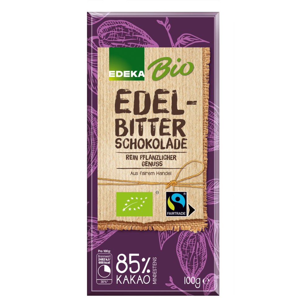 Fairtrade Edelbitterschokolade, 85 % Kakaoanteil