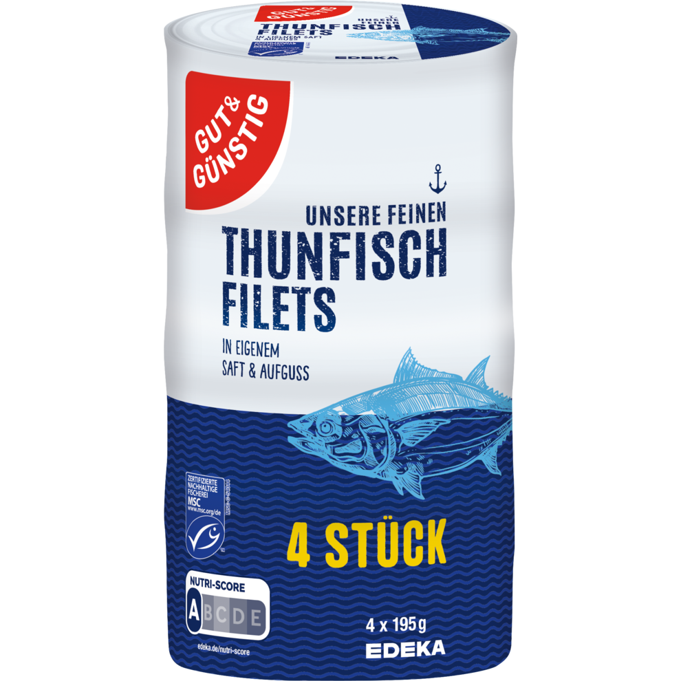 Thunfischfilets in eigenem Saft und Aufguss