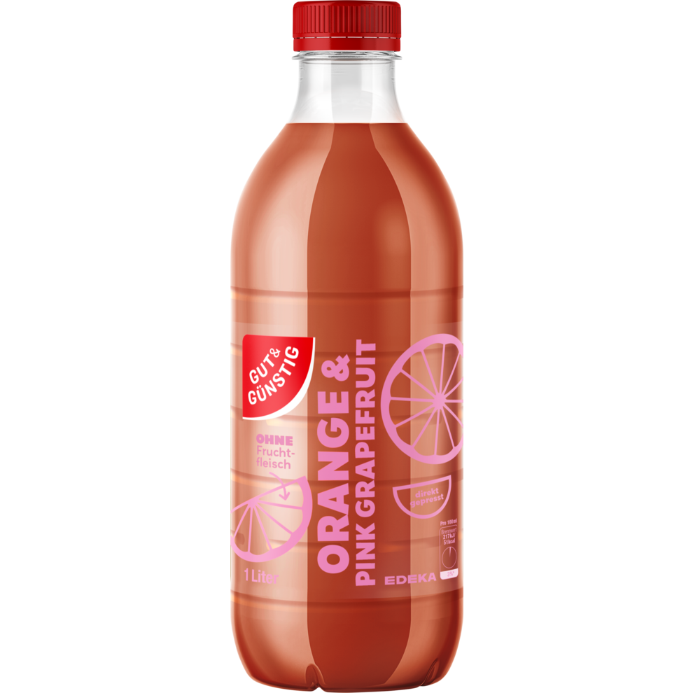 Orange-Pink Grapefruit Direktsaft, gekühlt