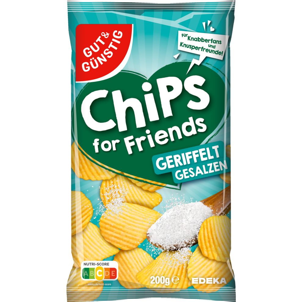 Chips geriffelt und gesalzen